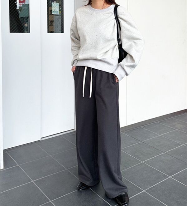 GeeRA（ジーラ）の「ふわふわあったか！裏起毛リブワイドパンツ（フルレングスパンツ）」｜詳細画像