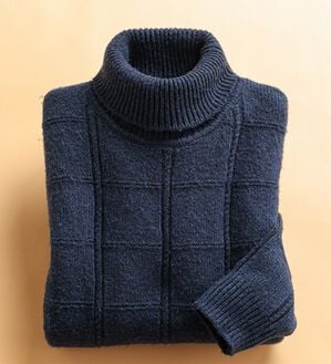 「まさに画期的裏暖かセーター（メンズニット・セーター）」｜ネイビー