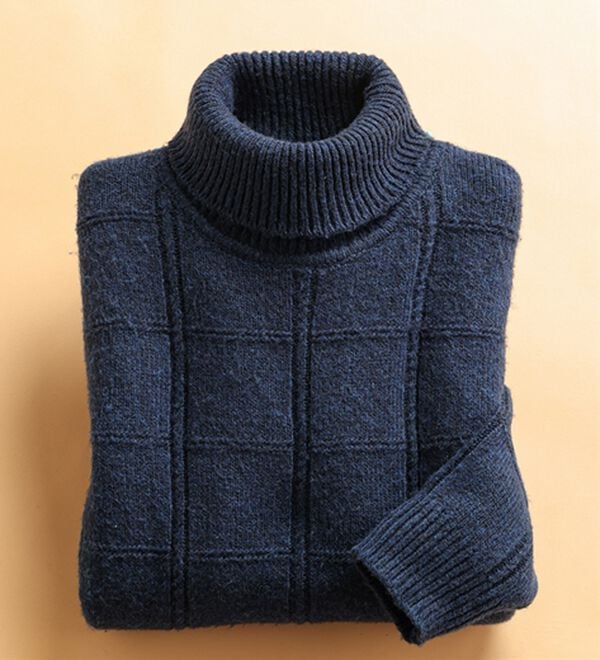 「まさに画期的裏暖かセーター（メンズニット・セーター）」｜ネイビー