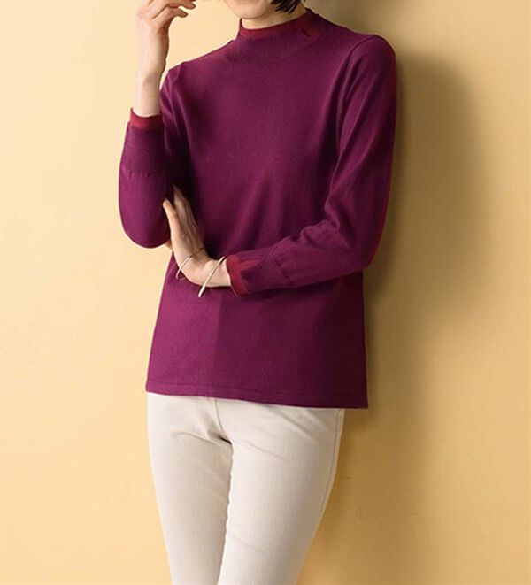 ルフラン（ルフラン）の「【３色組】綿１００％上品配色ニット（ニット・セーター）」｜詳細画像