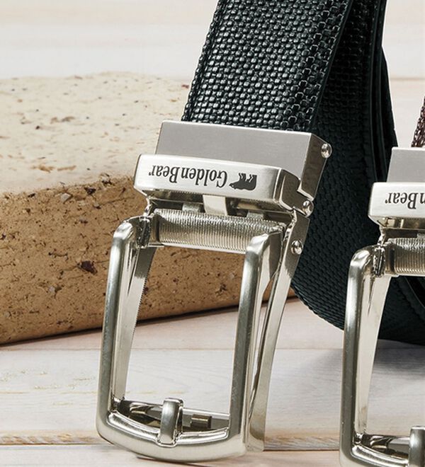 「＜ゴールデンベア＞長く使える！着脱楽々ベルト（メンズベルト）」｜ピンブラック