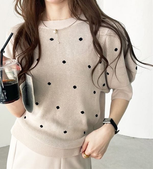 GeeRA（ジーラ）の「ドット柄ジャガードトップス（ニット・セーター）」｜詳細画像