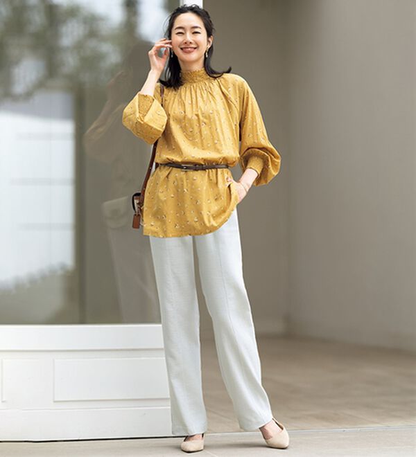 ルフラン（ルフラン）の「日本製肌にさらり綿混ラク楽パンツ（フルレングスパンツ）」｜詳細画像