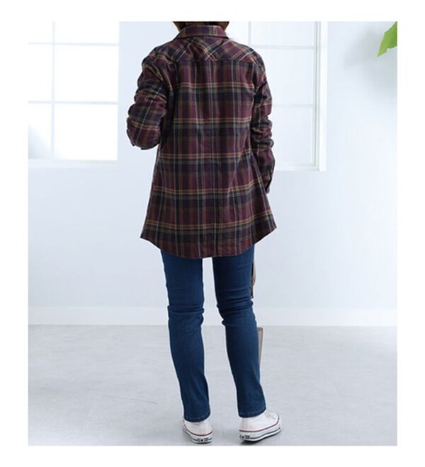 BELLUNA（ベルーナ）の「裏フリース素材チェック柄シャツジャケット（シャツ）」｜詳細画像