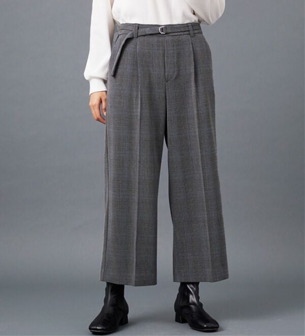 BELLUNA（ベルーナ）の「サマ見え（Ｗ）ベルト付ワイドパンツ（ワイドパンツ・ガウチョ）」｜詳細画像