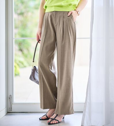 alotta（アロッタ）の「麻調ワイドスラックスパンツ（フルレングスパンツ）」
