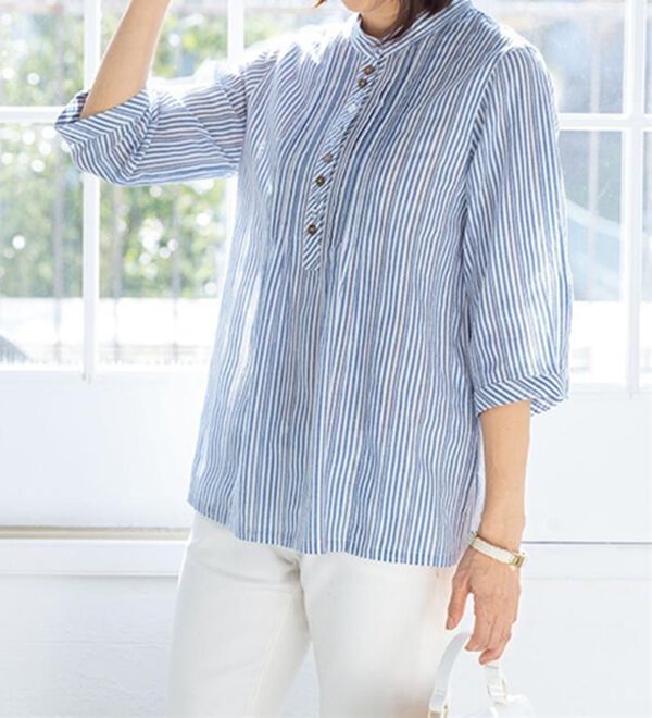 ルフラン（ルフラン）の「【３色組】ドビーストライプブラウス＜ルオナル＞（ブラウス）」｜詳細画像