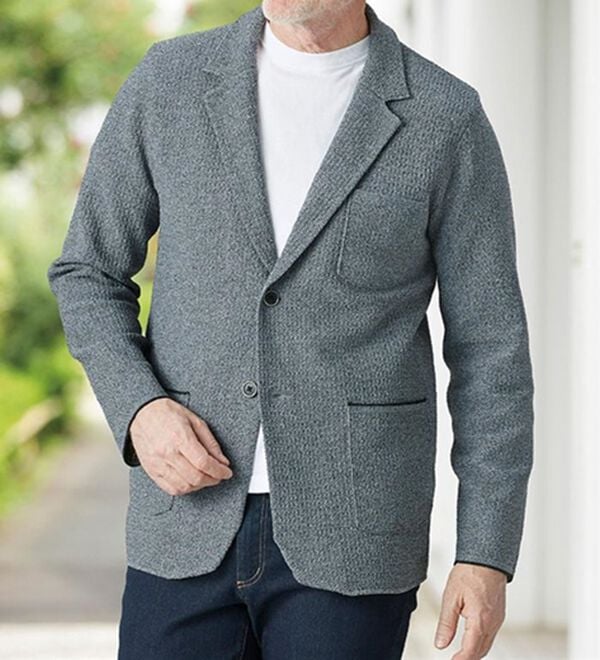 「＜コムルヴァン・オム＞ワッフル編みテーラードカーディガン（メンズカーディガン）」｜詳細画像