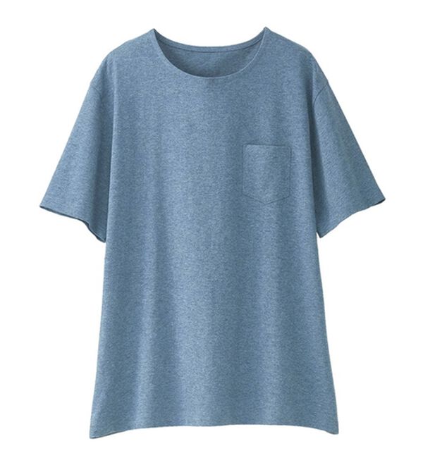 BELLUNA（ベルーナ）の「【ポケット付】綿１００％抗菌防臭汗ジミ対策プルオーバー（Tシャツ）」｜詳細画像