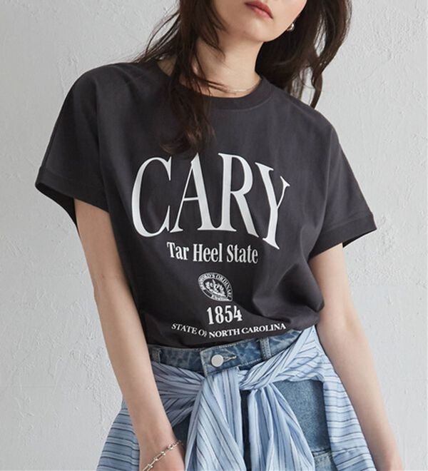 RANAN（ラナン）の「【汗シミ防止】カレッジロゴプリントT（Tシャツ）」｜詳細画像
