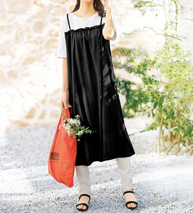 BELLUNA（ベルーナ）の「重ね着風ゆったり楽チンキャミワンピース（その他ワンピース）」