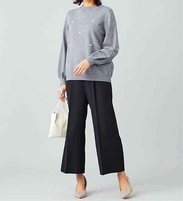 BELLUNA（ベルーナ）の「サマ見え（ウォーム）ベルト付ワイドパンツ（ワイドパンツ・ガウチョ）」｜詳細画像