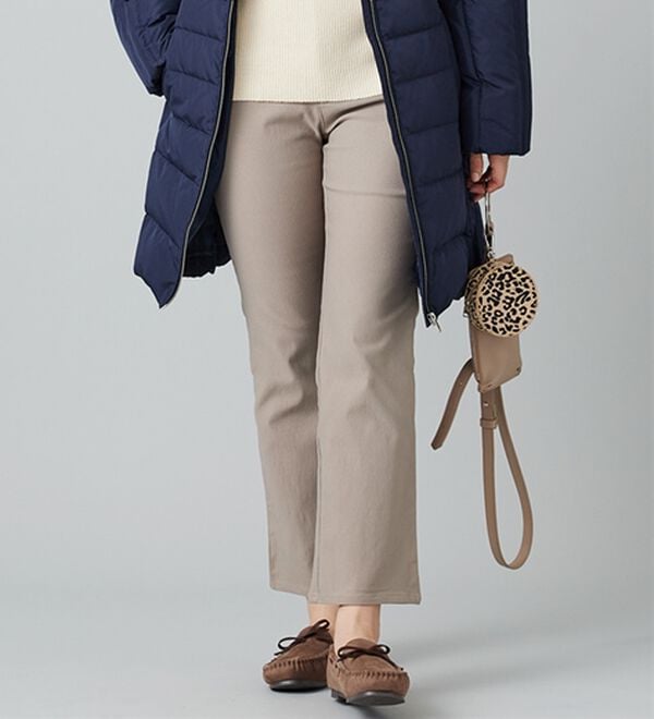 BELLUNA（ベルーナ）の「【選べる裏起毛】静電気防止！ヘリンボーンブーツカットパンツ（フルレングスパンツ）」｜詳細画像