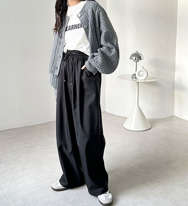 GeeRA（ジーラ）の「ウールライクダブルタックイージーパンツ（フルレングスパンツ）」｜詳細画像