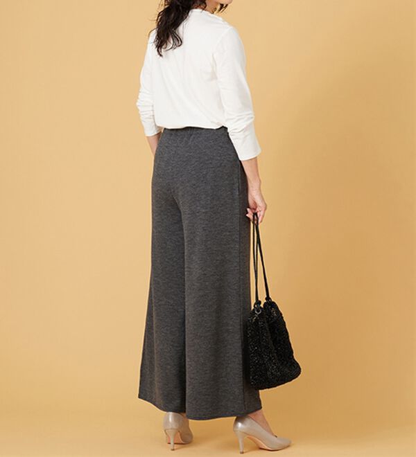 BELLUNA（ベルーナ）の「ウエスト楽々！キレイ見えワイドパンツ（ワイドパンツ・ガウチョ）」｜詳細画像