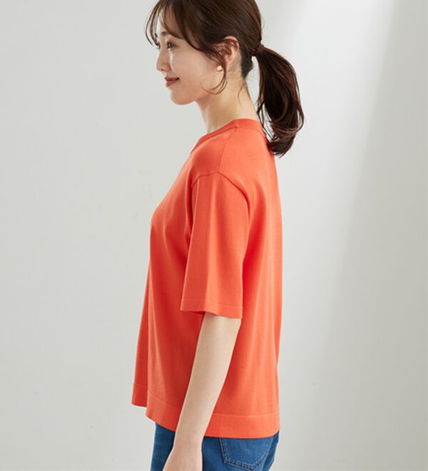 BELLUNA（ベルーナ）の「【快適Ｌａｂ．】シャリ冷！洗える多機能ニットＴシャツ（ニット・セーター）」｜詳細画像