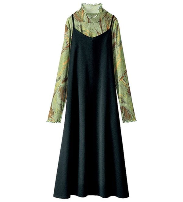 BELLUNA（ベルーナ）の「シアープルオーバー付！ワンピースアンサンブル（その他ワンピース）」｜詳細画像