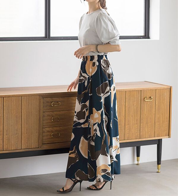 45R ボタニカル天竺スカート 45R ボタニカル天竺スカート