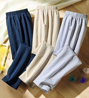 ルフラン（ルフラン）の「【３本組】サッカー素材テーパードパンツ＜ポピー＞（テーパードパンツ）」｜3本組