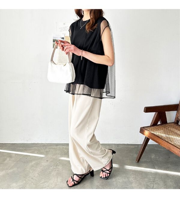 Fille et Toit】バレリーナ フレンチスリーブ カットソー にくく (125 