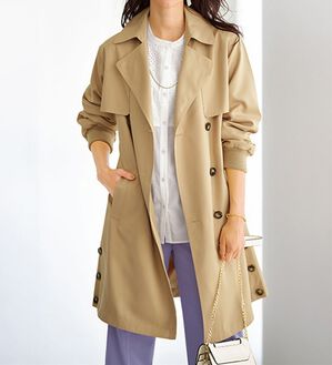 BELLUNA（ベルーナ）の「花粉対策！袖リブ使いトレンチコート（ロングコート）」｜詳細画像