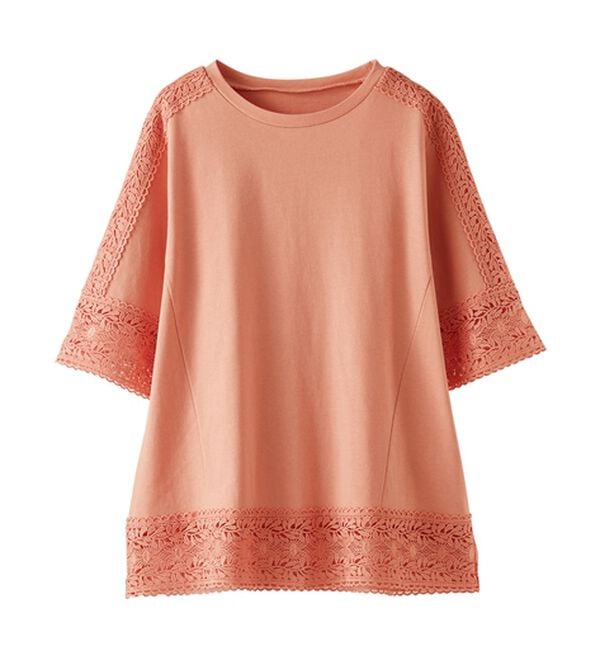 BELLUNA（ベルーナ）の「リーフ柄レース使いプルオーバー（カットソー）」｜詳細画像