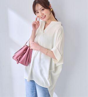 alotta（アロッタ）の「サイドタックゆるドルマンとろみブラウスチュニック（ブラウス）」｜オフホワイト