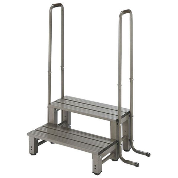 「アルミデッキ踏み台（エクステリア・屋外器具）」｜グレー