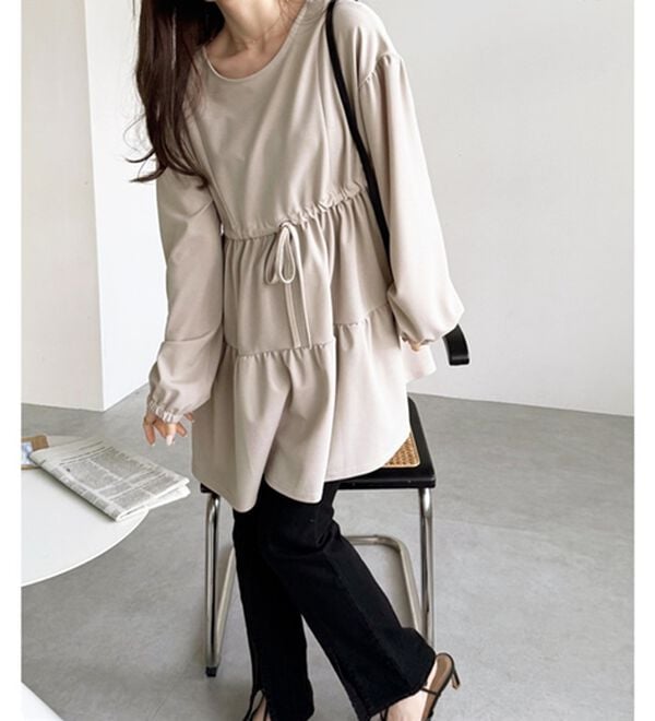 GeeRA（ジーラ）の「前後２ＷＡＹボリュームティアードブラウス（チュニック）」｜詳細画像