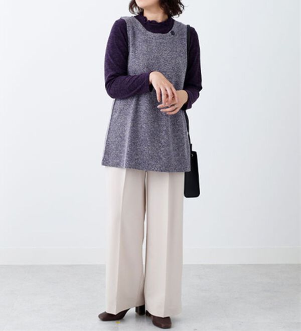 BELLUNA（ベルーナ）の「ブークレ素材チュニックアンサンブル（アンサンブル）」｜詳細画像