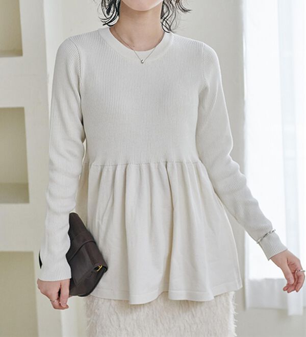 RANAN（ラナン）の「リブ切替ペプラムニット（ニット・セーター）」｜詳細画像