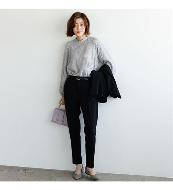 GeeRA（ジーラ）の「【ジャケット+2ボトム】洗えるストレッチ！ジャケット＆ブラウス＆パンツ＆スカートスーツセット（パンツスーツ）」｜詳細画像