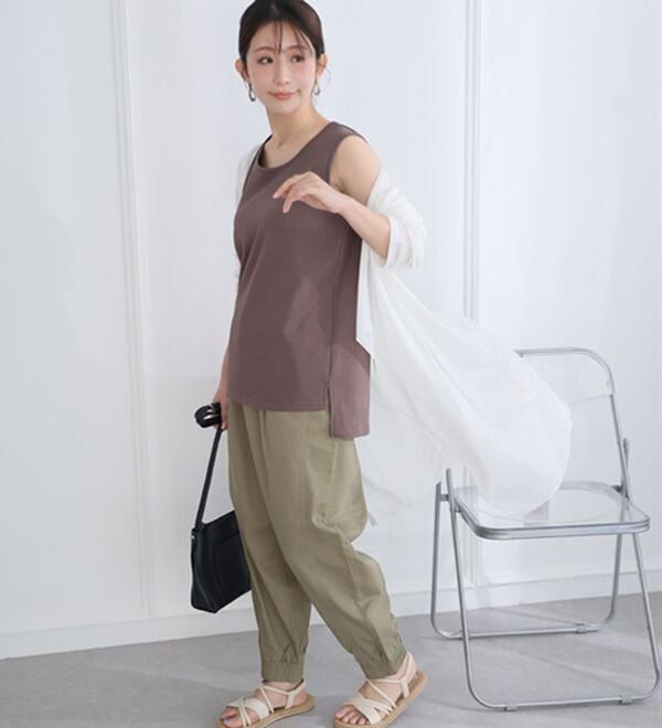 A HAPPY MARILYN（アハッピーマリリン）の「【Ｍ～８Ｌ／選べる裾】【接触冷感・吸水速乾】さらさらタンクトップ（タンクトップ・キャミソール）」｜詳細画像