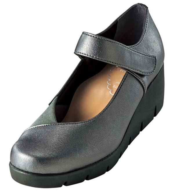 BELLUNA（ベルーナ）の「日本製外反母趾対応柔らかパンプス（パンプス）」｜ガンメタリック