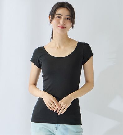 LAVIENNE（ラヴィエンヌ）の「【汗かきさん必見！】涼感サラッと快適汗取り半袖インナー＜さらりラボ＞（肌着・インナーウェア）」
