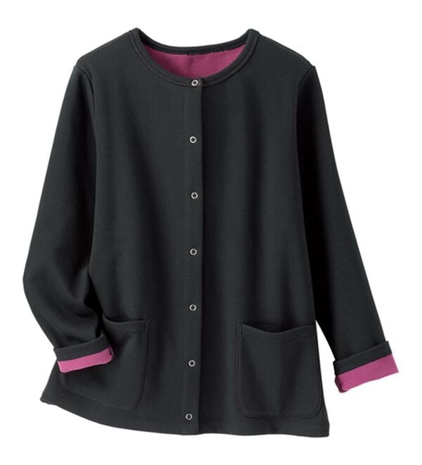 BELLUNA（ベルーナ）の「パチパチしにくい！静電気防止裏フリース配色カーディガン（その他カーディガン）」｜詳細画像