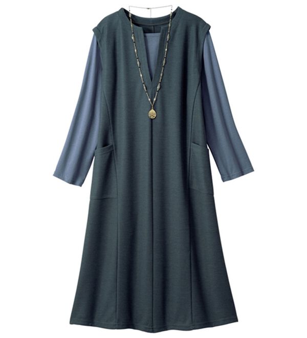 ルフラン（ルフラン）の「【３色組】重ねデザインリップル素材チュニックワンピ（チュニック）」｜詳細画像