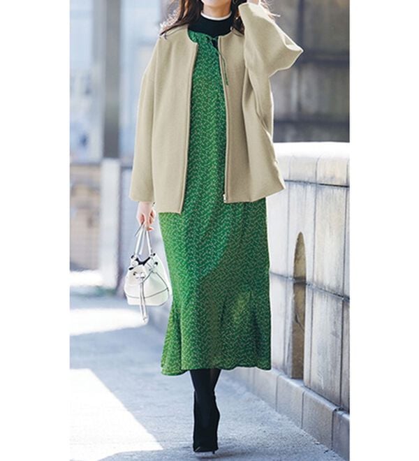 RANAN（ラナン）の「小花柄プリントマーメイドワンピース（プリントワンピース）」｜詳細画像