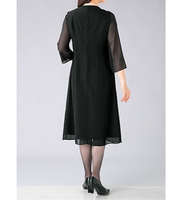 ルフラン（ルフラン）の「重ね着風レース使いワンピース（ブラックフォーマル（喪服・礼服））」｜詳細画像