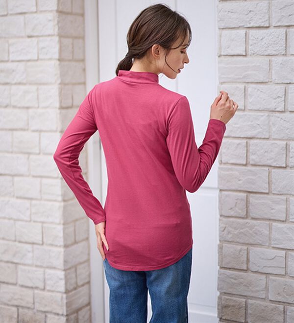 LAVIENNE（ラヴィエンヌ）の「【うす・軽・温】綿１００％吸湿発熱あったかタートルネックインナー（肌着・インナーウェア）」｜詳細画像