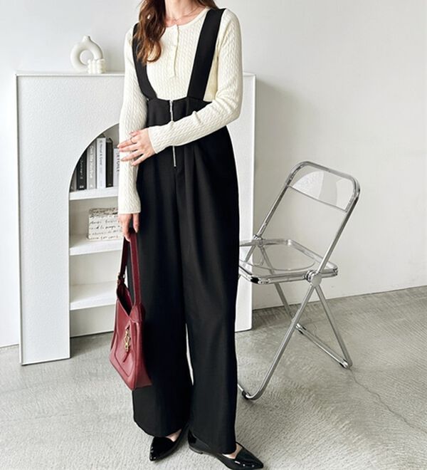 GeeRA（ジーラ）の「フロントジップハイウエストサロペット（オールインワン）」｜詳細画像