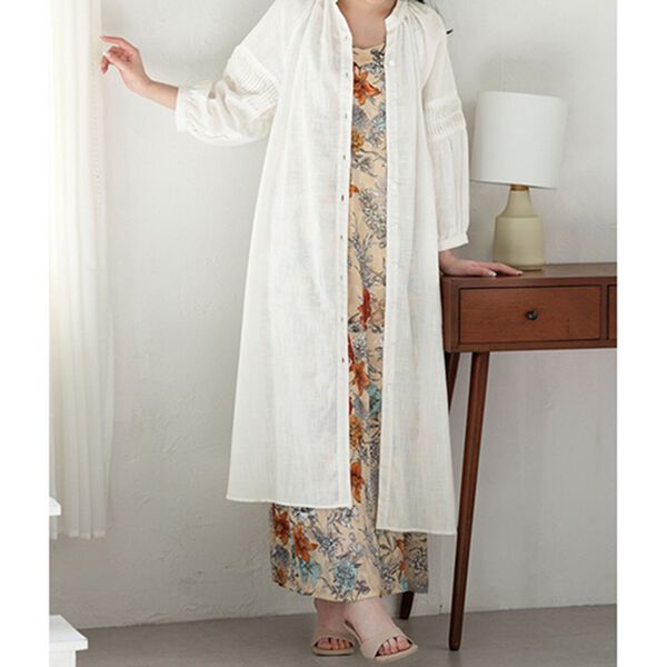 RANAN（ラナン）の「綿１００％袖タックチュニックワンピース（その他ワンピース）」｜詳細画像