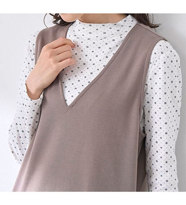 BELLUNA（ベルーナ）の「【選べる衿】肌に優しい綿１００％暖か発熱素材プルオーバー＜ベルホット　コットン＞（カットソー）」｜詳細画像