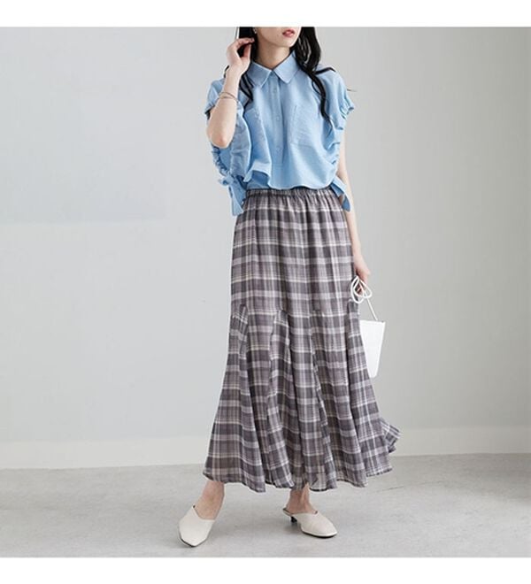 GeeRA（ジーラ）の「切替フレアーロングスカート（ロングスカート）」｜詳細画像