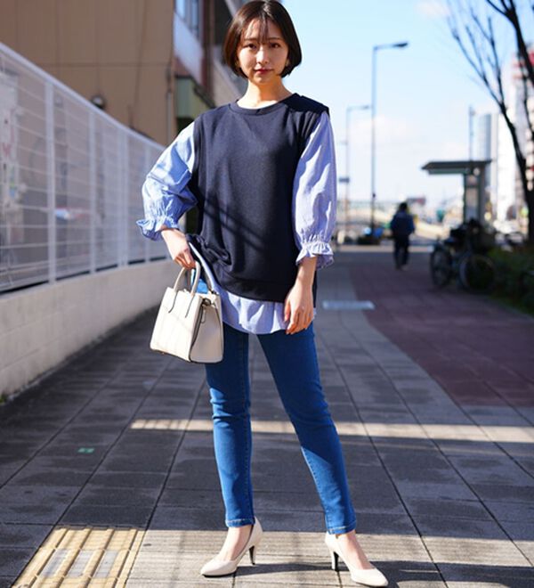 A HAPPY MARILYN（アハッピーマリリン）の「【Ｍ～８Ｌ】夏でもひんやり。足元に魔法をかけて。接触冷感 UV 魔法の美ライン ストレッチ スキニー デニムパンツ（スリム・スキニーパンツ）」｜詳細画像