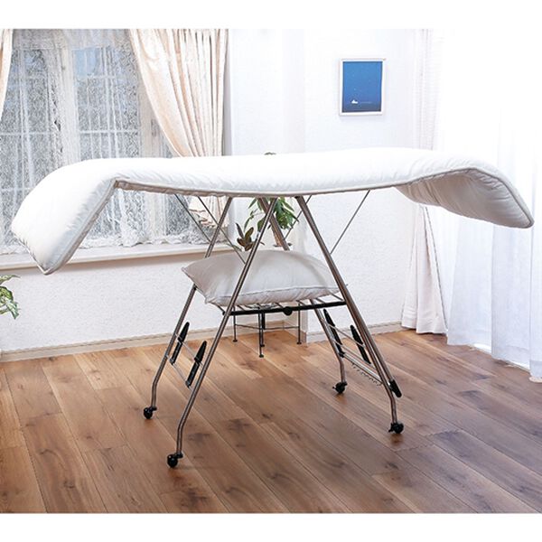 「布団も干せる！変幻自在な折りたたみ物干しラック（ランドリーラック・収納）」｜詳細画像