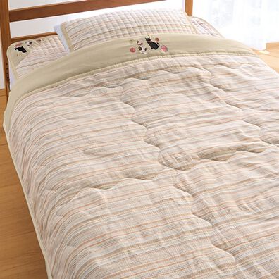 「新さわやか綿しじら刺繍入り軽寝具シリーズ（ボックスシーツ・ベッドシーツ）」