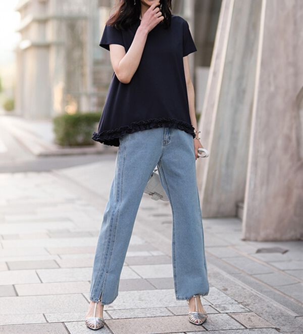 RANAN（ラナン）の「ひんやり！裾フリル使いプルオーバー（カットソー）」｜詳細画像