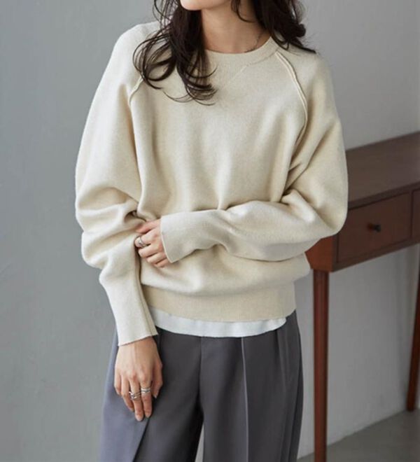 RANAN（ラナン）の「パチパチしにくい！大人のきれいめトレーナーニット（ニット・セーター）」｜詳細画像