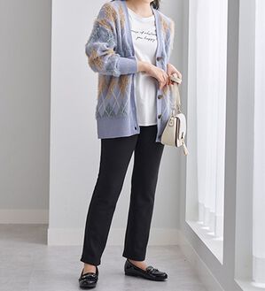 BELLUNA（ベルーナ）の「まるではく毛布！静電防止付裏ファーイージーパンツ（フルレングスパンツ）」｜黒